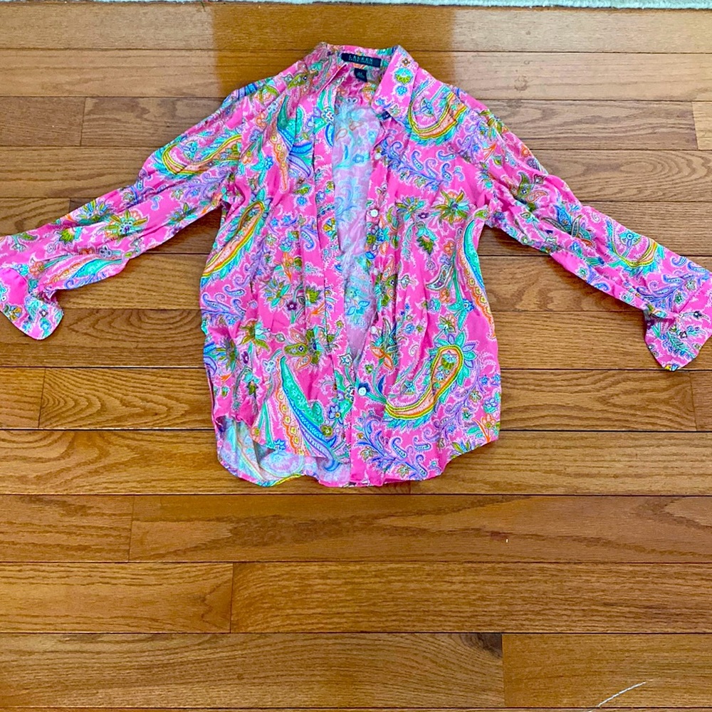 Ralph Lauren pink top 100% cotton